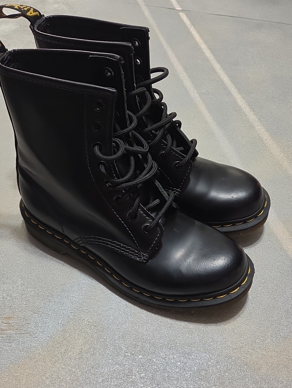 Dr. Martens Black Lace-Up Combat Boots Classic Smooth
